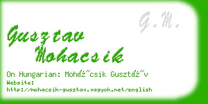 gusztav mohacsik business card